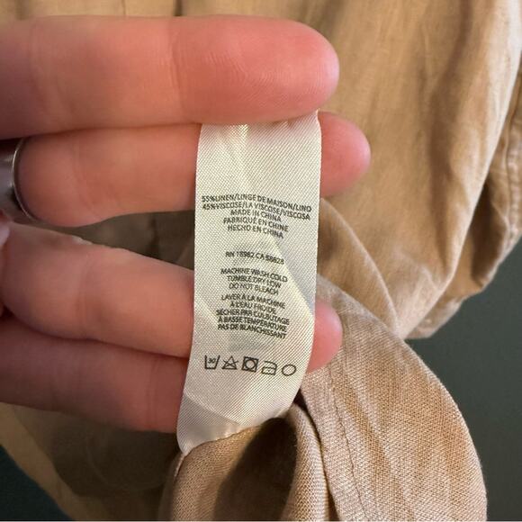 Ruxen Linen Blend Button Down Shirt Size M - Picture 3 of 4